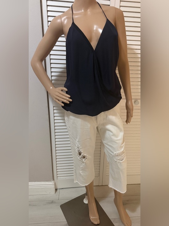 L'AGENCE Tops - L’AGENCE Silk Versatile Halter Wrap Camisole Navy Draped Top Size S